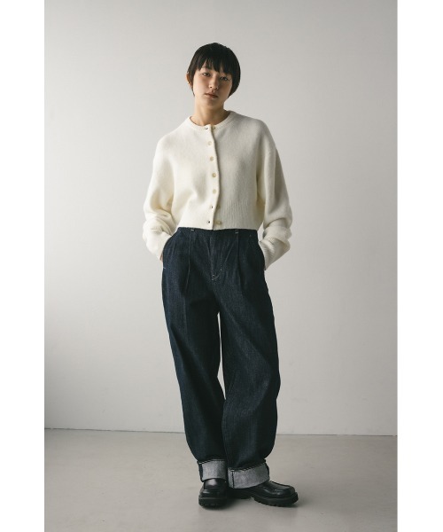  jeansクロップド丈カーディガン 新品 セール】クロップドZIPニットカーディガン 975379（カーディガン