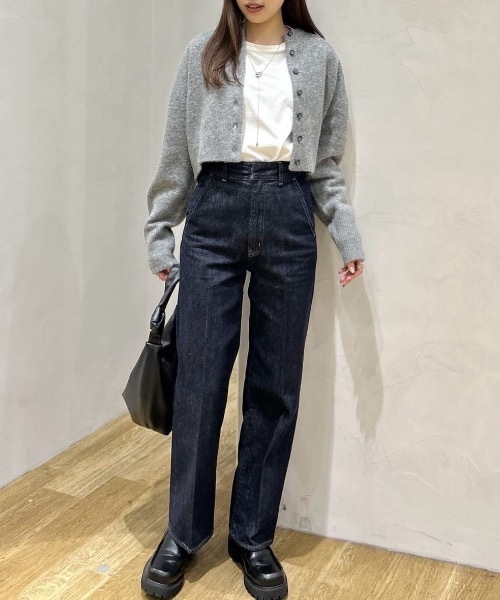   jeansクロップド丈カーディガン 新品 STYLEMIXER（スタイルミキサー） カーディガン クロップドニット