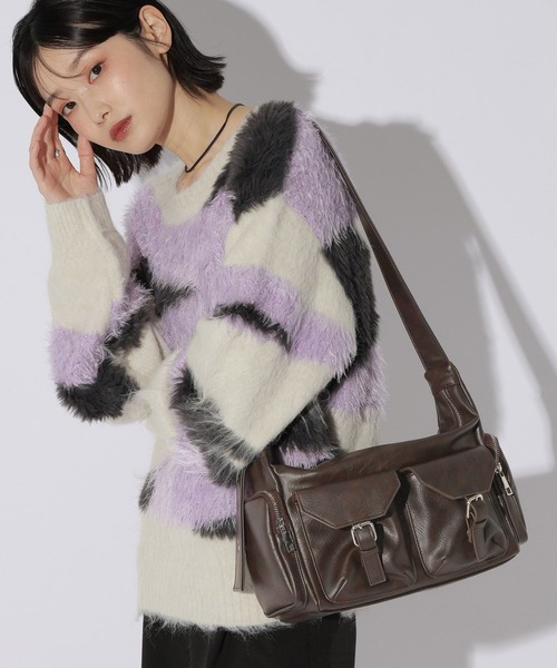 LAKOLE（ラコレ） ショルダーバッグ バッグ ダブルベルトポケットワン