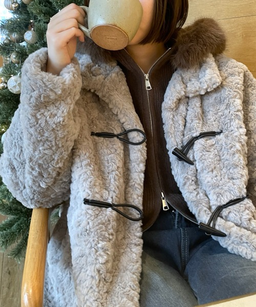 LACーVERT コート アウター もこもこフェイクファーコート レディース