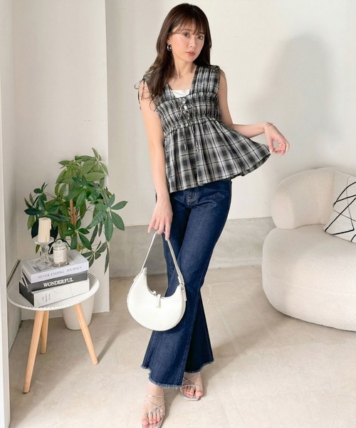 mily bilet ブラウス シャツ 夏 「mily bilet」甘く揺れて、ときめき