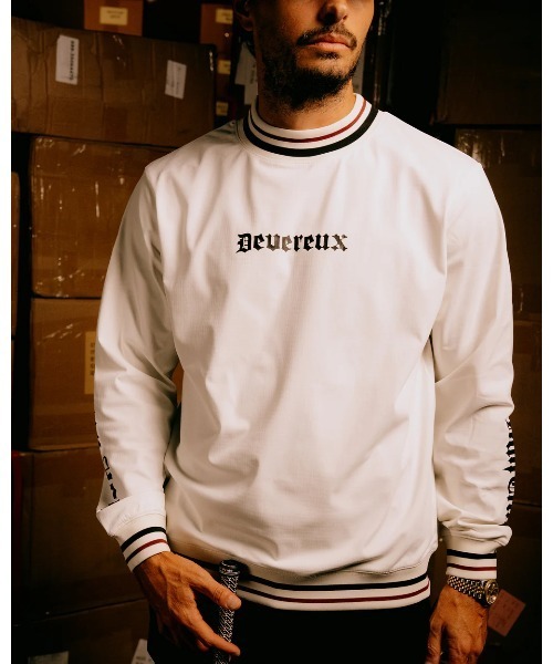 DEVEREUX GOLF tシャツ 16Runclub ストライプリブモック メンズ