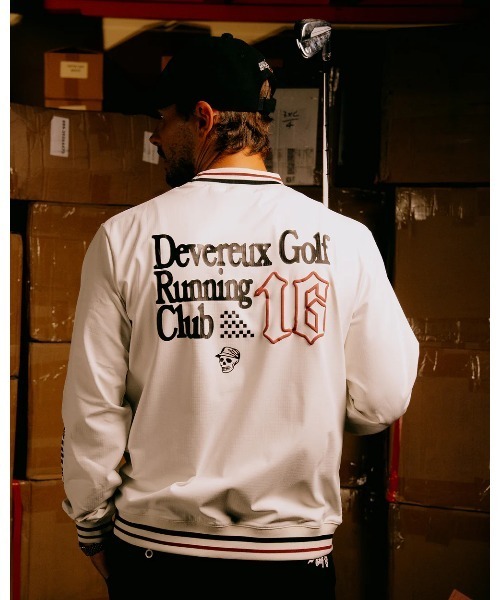 DEVEREUX GOLF tシャツ 16Runclub ストライプリブモック メンズ