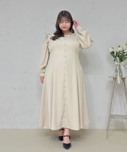 Louiosy（ルオシー） ワンピース 「大きいサイズ」ボタンデザイン