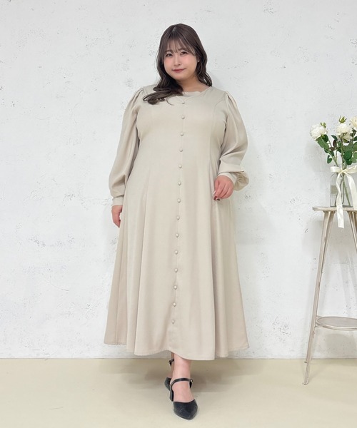 Louiosy（ルオシー） ワンピース 「大きいサイズ」ボタンデザイン