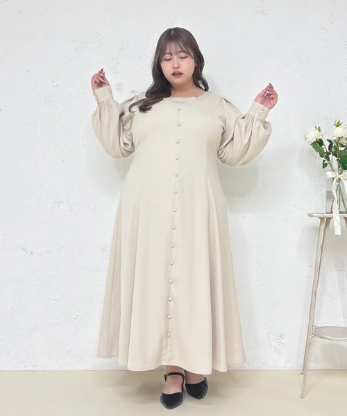 Louiosy（ルオシー） ワンピース 「大きいサイズ」ボタンデザイン