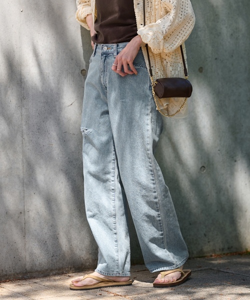 最終値下げ！！美品！フレームワーク　Johnbull デニムバレルワイドパンツ FRAMeWORK（フレームワーク） 「Johnbull」デニムパンツ SMALL ブルー