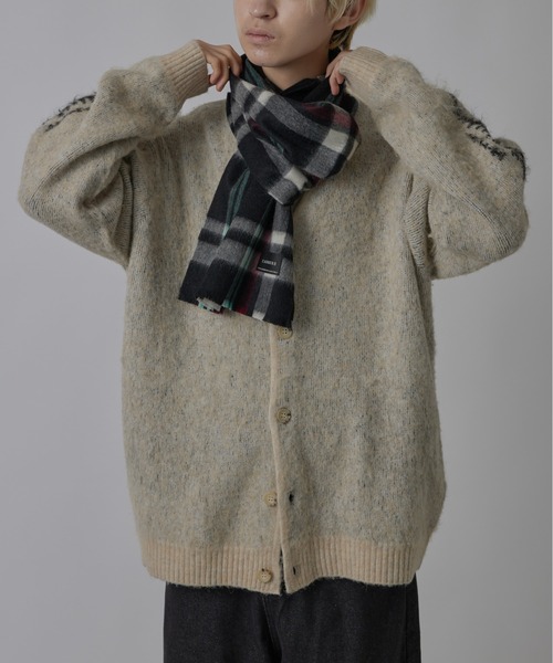 「SETUP7」 マフラー FREE グレー メンズ_画像9