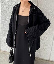 「COLLAGE GALLARDAGALANTE」 ニットカーディガン FREE ブラック レディースの画像2