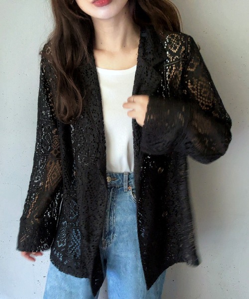 「LAUIR」 長袖シャツ MEDIUM アイボリー レディース_画像2