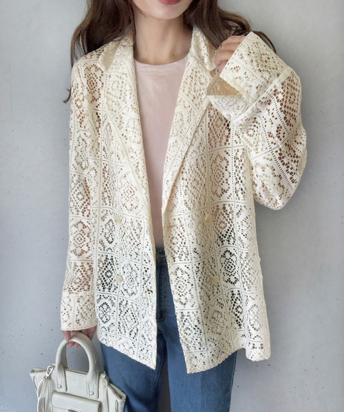 「LAUIR」 長袖シャツ MEDIUM アイボリー レディース_画像6