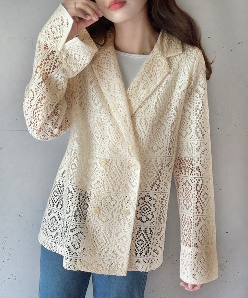 「LAUIR」 長袖シャツ MEDIUM アイボリー レディース_画像7