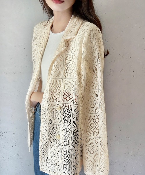 「LAUIR」 長袖シャツ MEDIUM アイボリー レディース_画像9