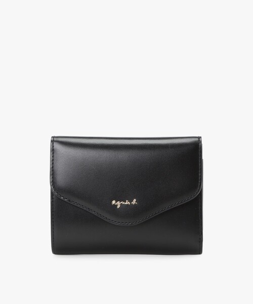 agnès b. 三つ折り財布 ブラック【新品未使用】 agnès b. アニエスベー ブラック三つ折り財布 - メルカリ