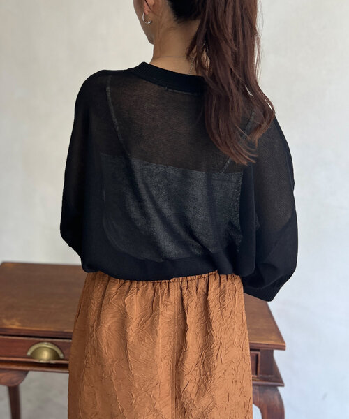 「Chez toi」 半袖ニット FREE グレイッシュベージュ レディース_画像7
