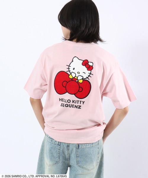ハローキティ - US企画 Hello Kitty キティー 半袖Tシャツ 大きいサイズ 正規品 sanrio（サンリオ） tシャツ 半袖 HELLO KITTY EMBROIDERY TEE/ハロー