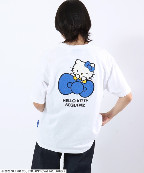 美品　マディソンブルー HELLO ロゴ 刺繍 半袖シャツ ビッグシルエット sanrio（サンリオ） tシャツ 半袖 HELLO KITTY EMBROIDERY TEE/ハロー