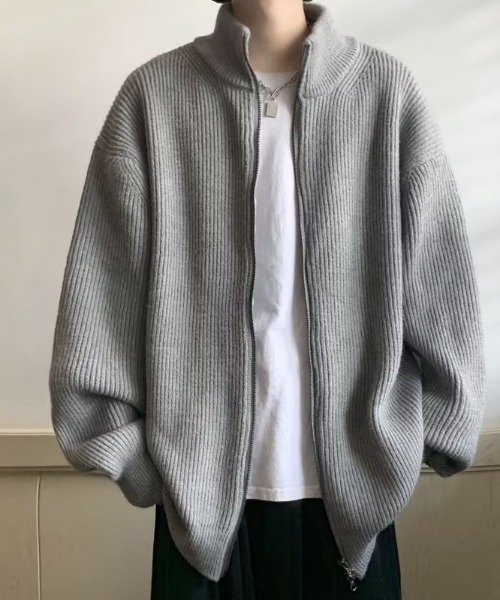 「link lot」 ニットカーディガン M ブラック メンズ_画像3