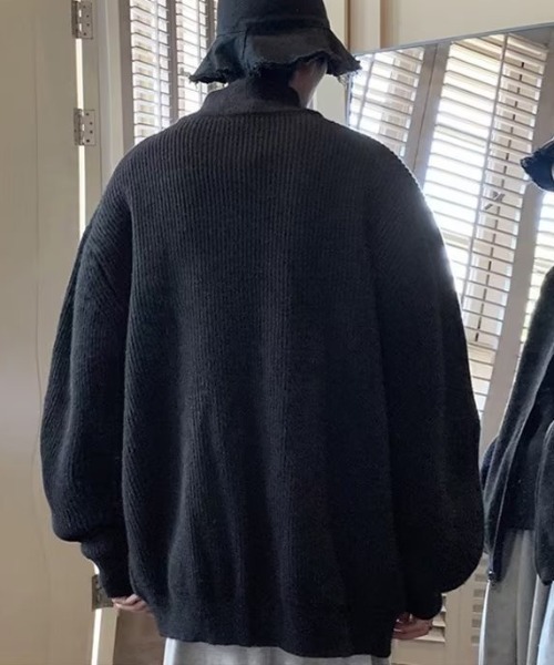 「link lot」 ニットカーディガン M ブラック メンズ_画像4
