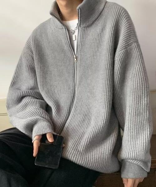 「link lot」 ニットカーディガン M ブラック メンズ_画像7