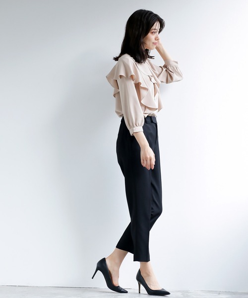 「WHITE JOOLA」 長袖ブラウス M ブルーグレー レディース_画像6