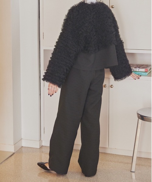 「PERNA」 ノーカラージャケット FREE ホワイト レディース_画像4