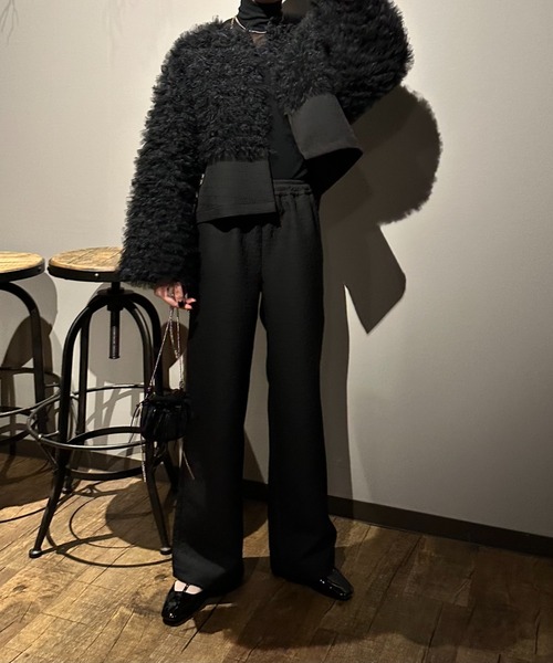 「PERNA」 ノーカラージャケット FREE ホワイト レディース_画像5