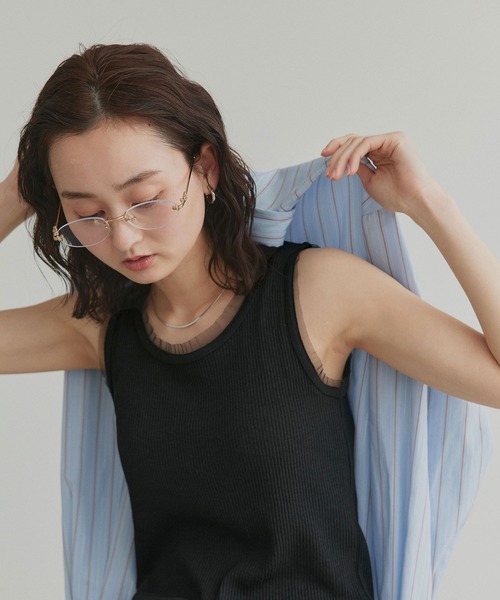 ad thie（アドティエ） uvカット タンクトップ ノースリーブ チュール