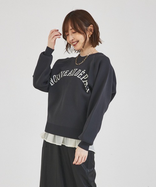 「abahouse mavie」 長袖ニット フリー チャコールグレー レディース_画像4