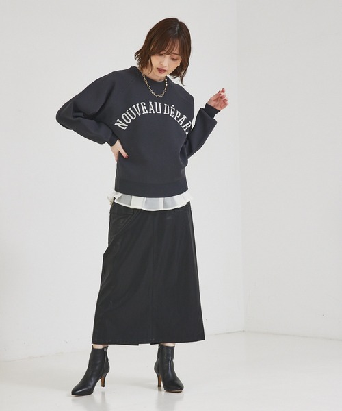 「abahouse mavie」 長袖ニット フリー チャコールグレー レディース_画像6
