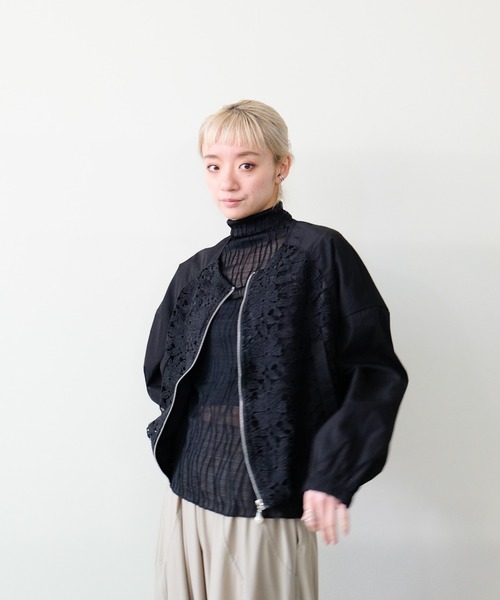 美品☆Ameri EVELYN LACE BLOUSON 刺繍 レース ブルゾン DOLLUPOOPS（ドールアップウップス） ブルゾン アウター Lace