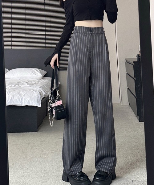 パンツ ストライプストレートパンツ レディース : ZOZOTOWN Yahoo!店