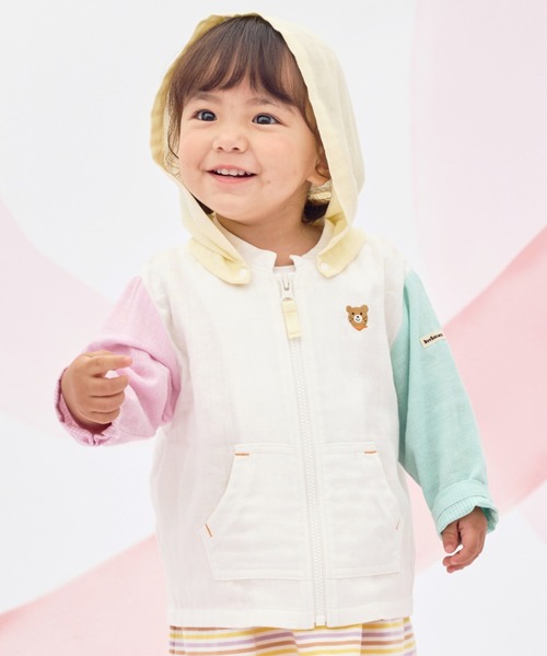 HOT BISCUITS パーカー 「UVカット」二重織ガーゼ素材 キッズ 子供服