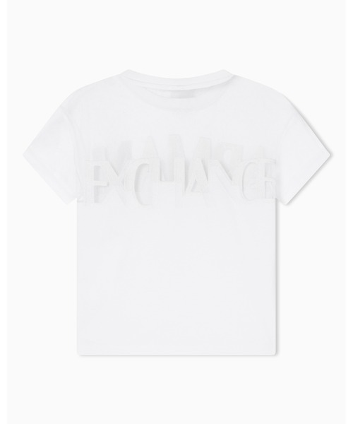 tシャツ 「A|X アルマーニ エクスチェンジ」AXロゴ メッシュ半袖クルーネッククロップドTシャツ/CROPPED レディースの画像