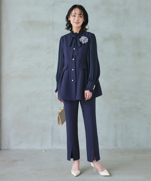 「RUIRUE BOUTIQUE」 セットアップ S ネイビー レディースの画像