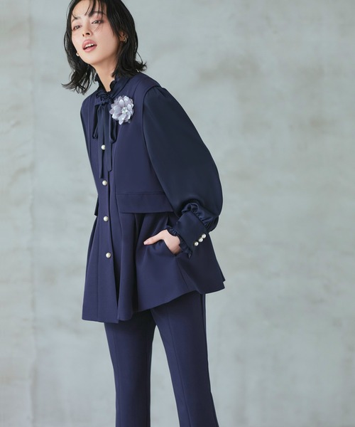 「RUIRUE BOUTIQUE」 セットアップ S ネイビー レディースの画像
