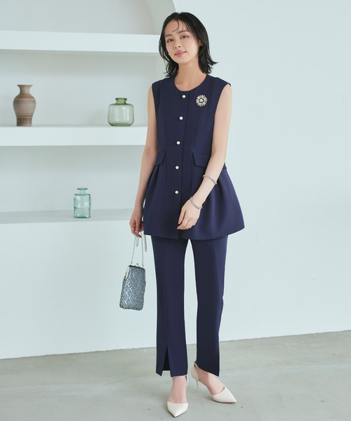 「RUIRUE BOUTIQUE」 セットアップ S ネイビー レディースの画像