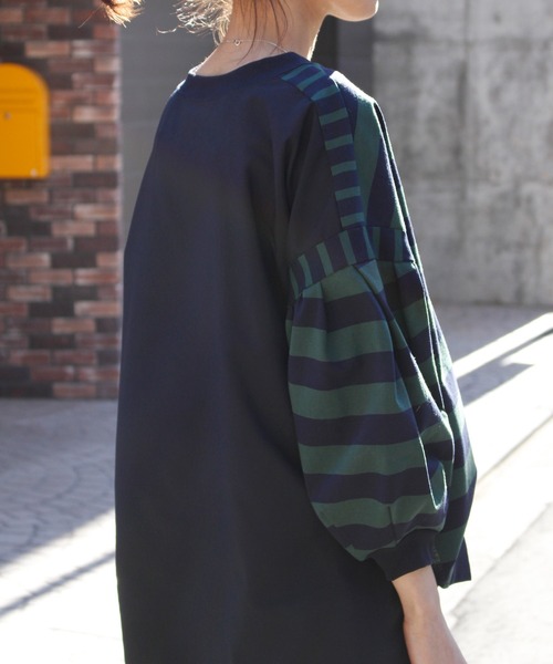 「AVIE」 7分袖カットソー 38 ベージュ レディース_画像3