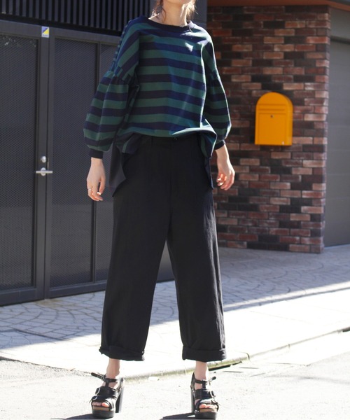 「AVIE」 7分袖カットソー 38 ベージュ レディース_画像4