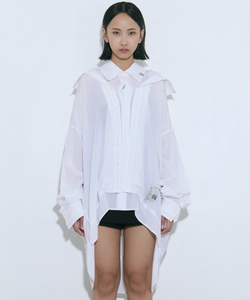 ブラウス シャツ 「MIHARA YASUHIRO/ミハラヤスヒロ」DOUBLE LAYERED SHIRTS/ダブルレイヤードシャツ レディースの画像