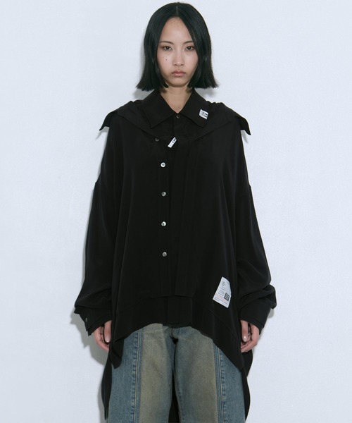 ブラウス シャツ 「MIHARA YASUHIRO/ミハラヤスヒロ」DOUBLE LAYERED SHIRTS/ダブルレイヤードシャツ レディースの画像