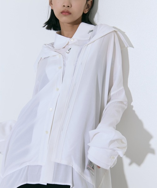 ブラウス シャツ 「MIHARA YASUHIRO/ミハラヤスヒロ」DOUBLE LAYERED SHIRTS/ダブルレイヤードシャツ レディースの画像
