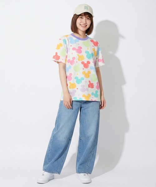 Disney（ディズニー） tシャツ 親子お揃い WEB限定 パステル総柄T