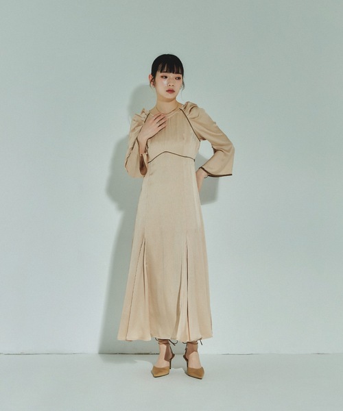 「niana」 長袖ワンピース M オレンジ レディースの画像