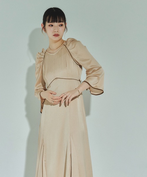 「niana」 長袖ワンピース M オレンジ レディースの画像