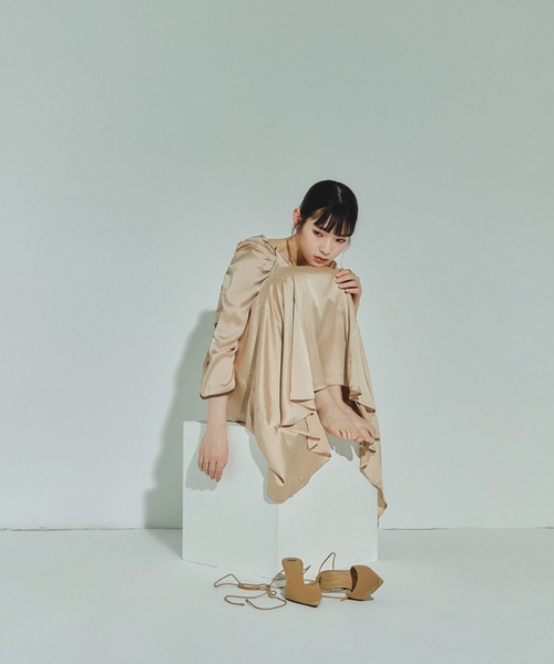 「niana」 長袖ワンピース M オレンジ レディースの画像