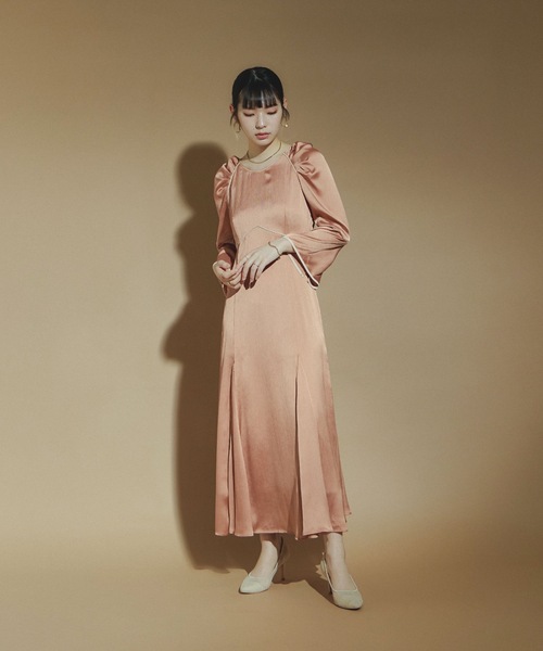 「niana」 長袖ワンピース M オレンジ レディースの画像