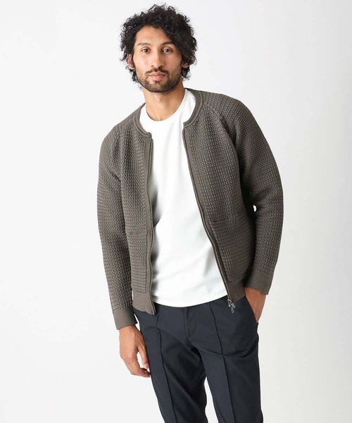「MICHEL KLEIN HOMME 」 ニットカーディガン MEDIUM ブラック メンズ_画像2