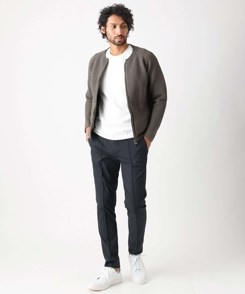 「MICHEL KLEIN HOMME 」 ニットカーディガン MEDIUM ブラック メンズ_画像3