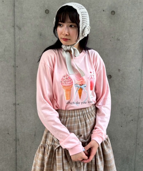 「Candy Stripper」 長袖カットソー FREE ブラック レディース_画像7